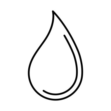 Su damlası ikonu. Su ya da sıvı ince çizgi çizimi. tasarım için doğrusal resim.