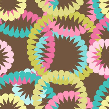 Soyut çiçeklerle kusursuz desen. Bitki şekillendirilmiş ve yaprakları dökülmüş bitkiler. Asgari arkaplan.