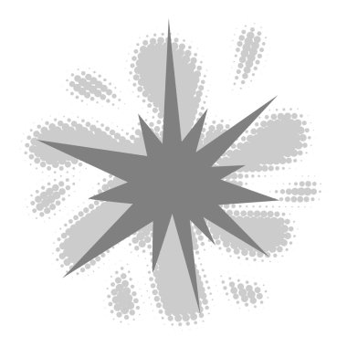 Yarım tonluk daire, noktalı çizgi film arkaplanı. Radyal enerjili komik konuşma balonu. Rastgele modern yarım ton daire nokta dokusu. Yarım ton dairesel düzensiz yarım ton puanı. Soyut tasarım ögesi.