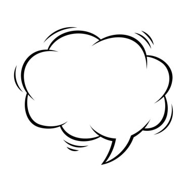 Çizgi film konuşma balonu. Çizgi roman tarzında pop sanat illüstrasyonu. Söz dizaynı için element.