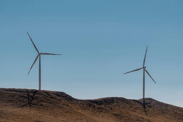 group of windmills for renewable electric energy production