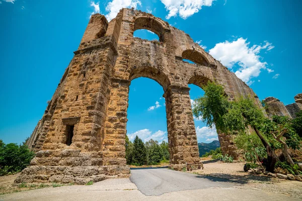 Türkiye Nin Antalya Kentindeki Aspendos Antik Kentinde Kemerleri — Stok fotoğraf