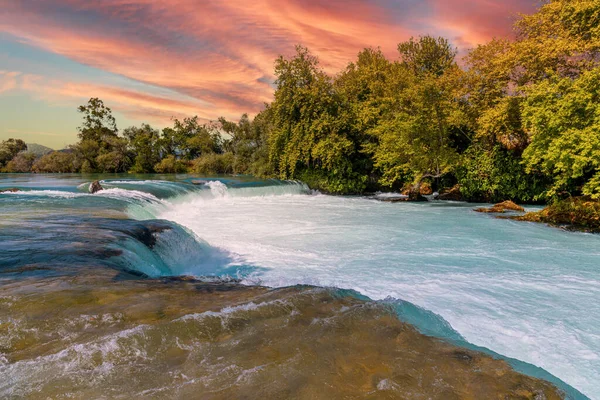 Cachoeira Manavgat Antalya Turquia Dia Ensolarado Fundo Viagem Natureza — Fotografia de Stock