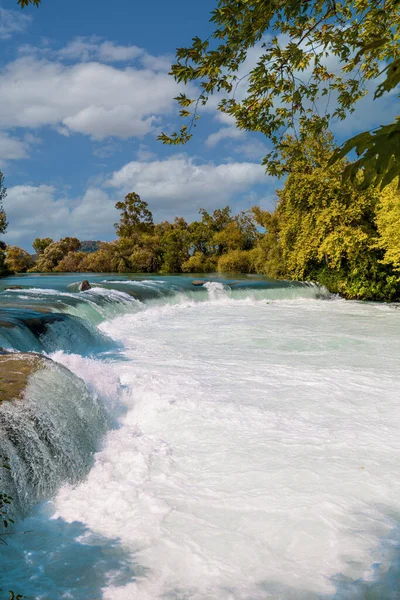 Manavgat Wasserfall Antalya Türkei Einem Sonnigen Tag Hintergrund Für Naturreisen — Stockfoto