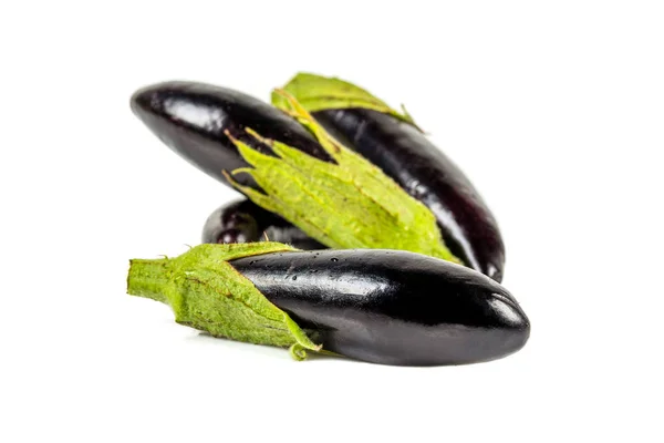Freshly Harvested Mini Eggplant White Background — Stock Photo, Image