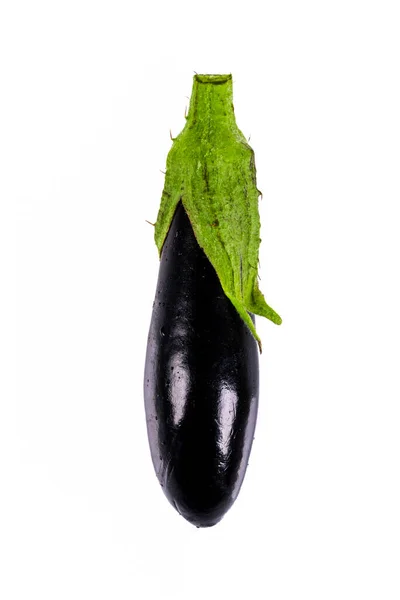 Freshly Harvested Mini Eggplant White Background — Stock Photo, Image