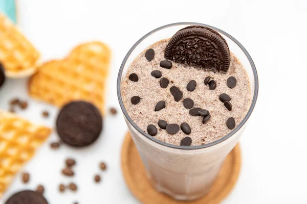 Creamy Chocolate Biscuit Chocolate Delicious Milkshake — Stok Foto