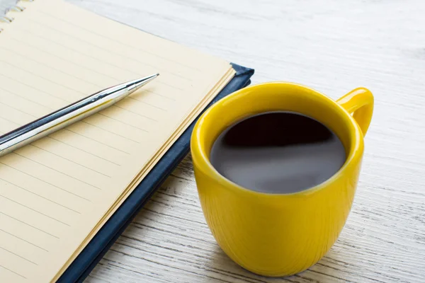 Coffee and notebook — Stock Photo, Image