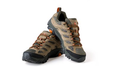 Antalya, Turkey - October 09, 2025: Merrell Moab 3 Gore-Tex waterproof hiking shoe with Vibram sole for rugged outdoor terrain