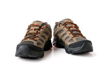Antalya, Turkey - October 09, 2025: Merrell Moab 3 Gore-Tex waterproof hiking shoe with Vibram sole for rugged outdoor terrain