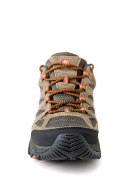 Antalya, Turkey - October 09, 2025: Merrell Moab 3 Gore-Tex waterproof hiking shoe with Vibram sole for rugged outdoor terrain
