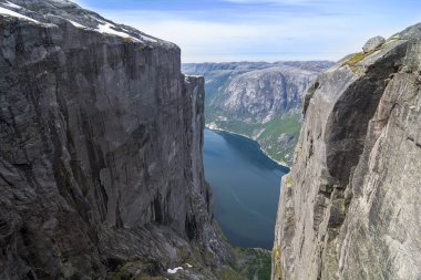 Norveç Lysefjord 'u, çok güzel bir manzara.