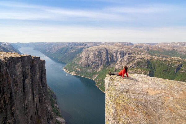 the Norwegian Lysefjord, a beautiful landscape