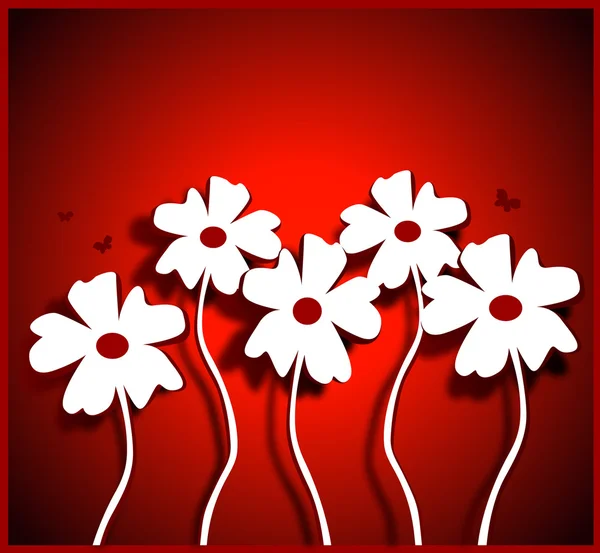 Flores de cartón abstractas — Vector de stock