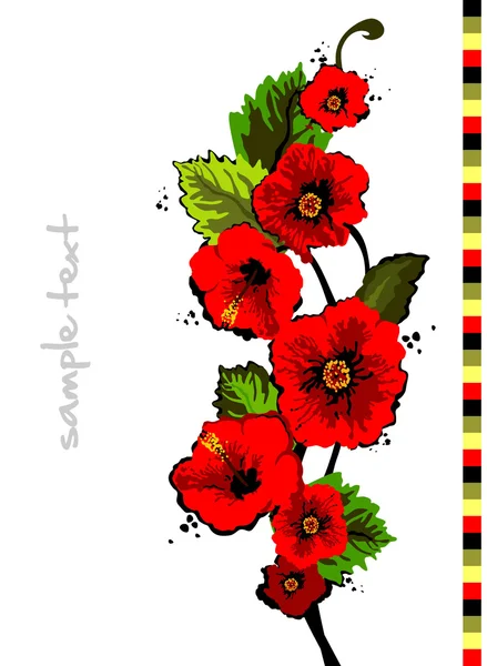 Flores rojas — Vector de stock