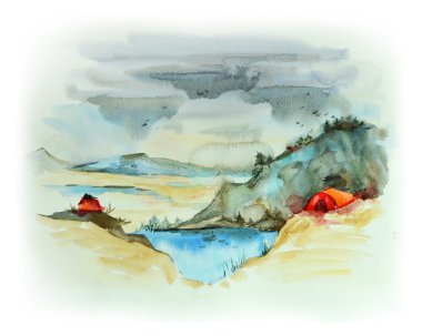 suluboya dağ manzarası