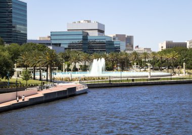 Güzel Jacksonville, Florida dostluk çeşme ve Riverwal