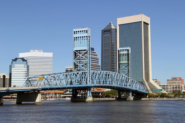 Jacksonville, Florida skyline across the St Johns River