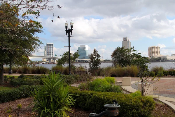 Jacksonville, Florida South Bank, St. Johns Riverside'dan görüldüğü gibi Nehri boyunca, — Stok fotoğraf