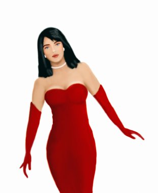 Kırmızılı kadın