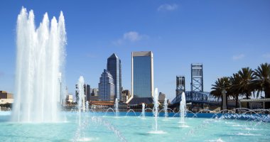 Jacksonville, Florida manzarası ve dostluk Çeşmesi