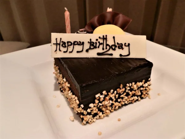 Шоколадный Торт Днем Рождения — стоковое фото