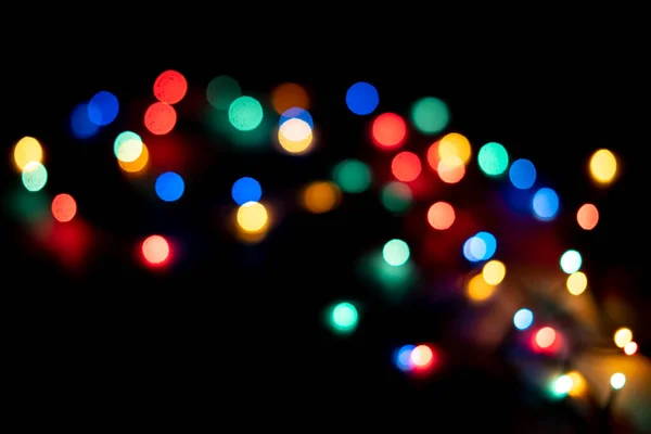 Parti Kutlamalarında Soyut Renkli Çelenk Işıkları — Stok fotoğraf