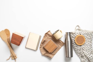 şık yeniden kullanılabilir çevre dostu aksesuarlar, düz konum ögeleri seti