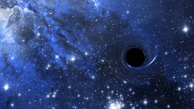 Dış uzayda bir kara delik, soyut bilim fantazisi evrenin derin yıldızları, bu görüntünün elementleri NASA tarafından desteklenmektedir.