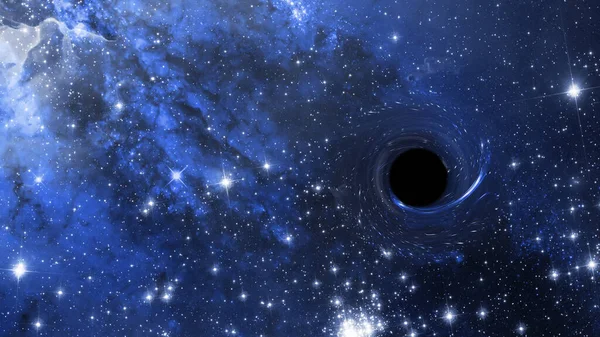 Um buraco negro no espaço exterior, ciência abstrata fantasia estrelas profundas do universo, elementos desta imagem fornecida por nasa — Fotografia de Stock