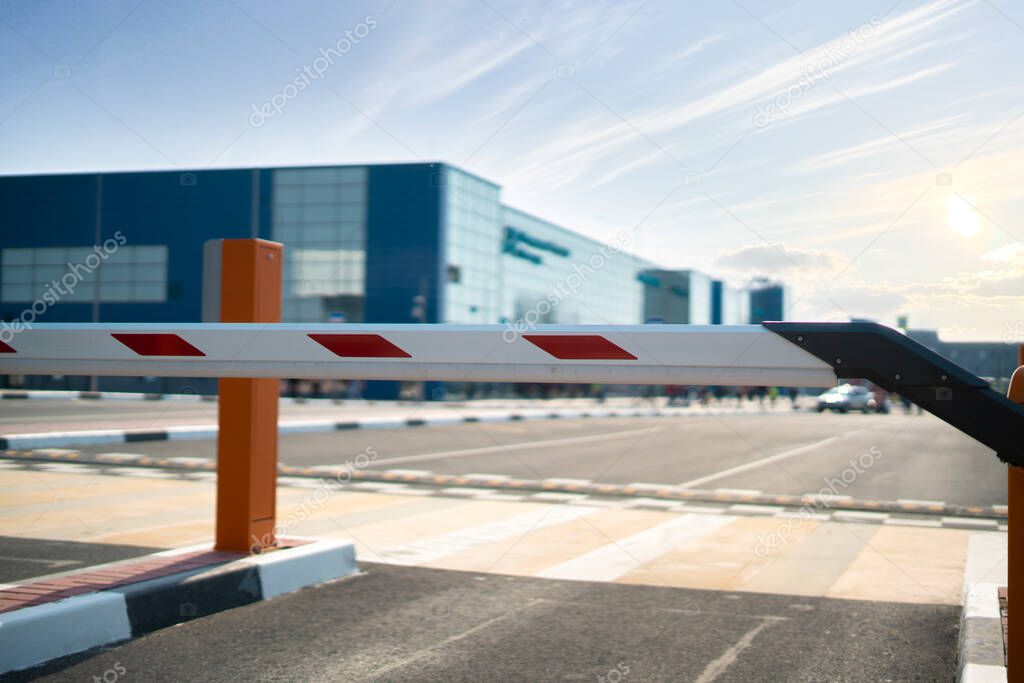 a road car gate barrier, safety entrance pass