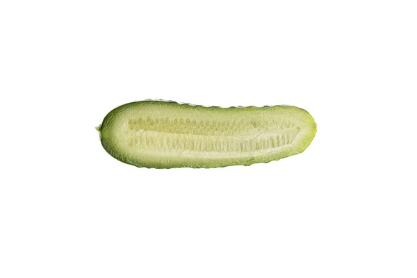 Φρέσκο πράσινο αγγούρι απομονωμένο σε λευκό, υγιεινή διατροφή — Φωτογραφία Αρχείου