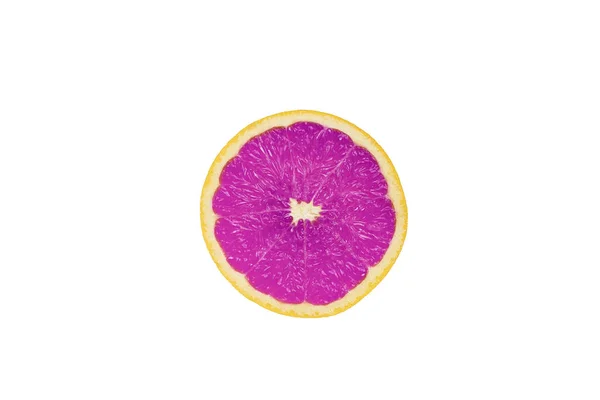 Egy egyszerű lila narancs citrus gyümölcs elszigetelt fehér alapon, kreatív egyedi ötlet — Stock Fotó