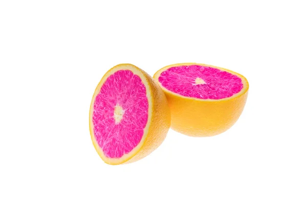 Egy egyszerű lila narancs citrus gyümölcs elszigetelt fehér alapon, kreatív egyedi ötlet — Stock Fotó