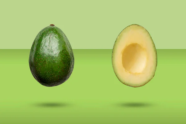 A clean sliced raw avocado ingredient isolalated, minimalism concept — Foto de Stock