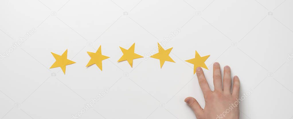 a hand choose the raiting, personal opinion, five star review by the client