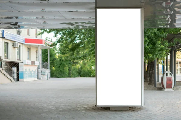 Clear mockup copy space public city advertisement poster outdoor in the street — Stok Foto