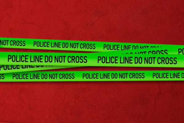 The isolated police line do not cross tape ribbon, crime scene and investigation — Stock Photo, Image