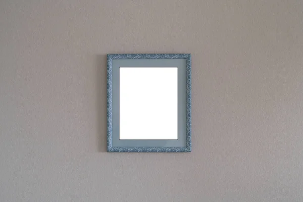 Makieta prostego prostokąta powiesić na ścianie w domu, umieścić swój projekt obrazu, przestrzeń kopiowania — Zdjęcie stockowe