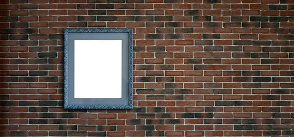 Una maqueta de rectángulo simple cuelgue en la pared en casa, coloque su diseño de imagen, espacio de copia — Foto de Stock