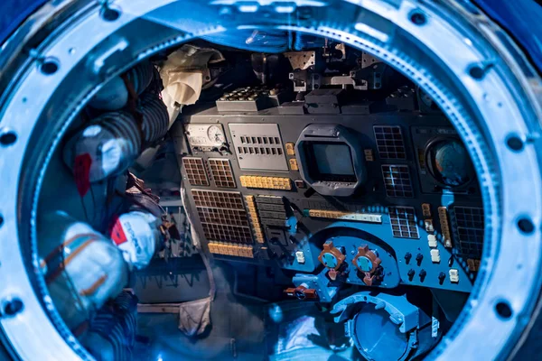 Space station interior. close up space shuttle details b — Stock Photo, Image