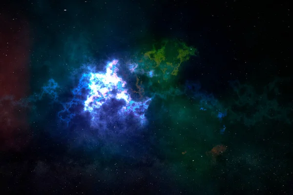 Increíble nebulosa estrella azul y roja o constelación en el espacio, galaxia infinita, elementos de esta imagen amueblada por nasa b — Foto de Stock