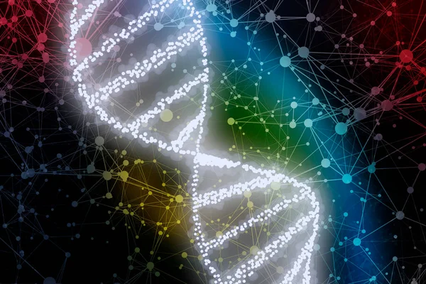 Digital futuristic dna spiral, medicine interface technology b — Stock Photo, Image