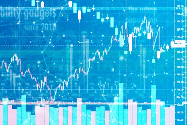 Börsenmakler Echtzeitdiagramm Grafik, Finanzen b — Stockfoto