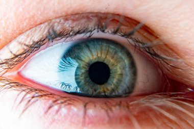 Çekici bir adamın makro gözünü kapat.