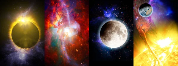 Collage científico espacial formado por planetas y cosmos, elementos de esta imagen proporcionados por nasa b — Foto de Stock