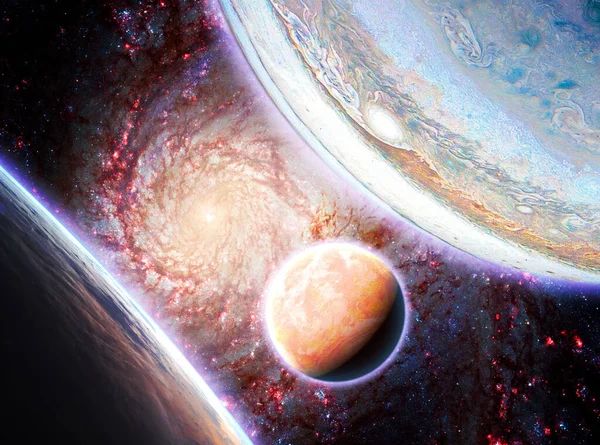 Varios planetas en el espacio exterior,, elementos del sistema solar de esta imagen proporcionada por nasa b — Foto de Stock