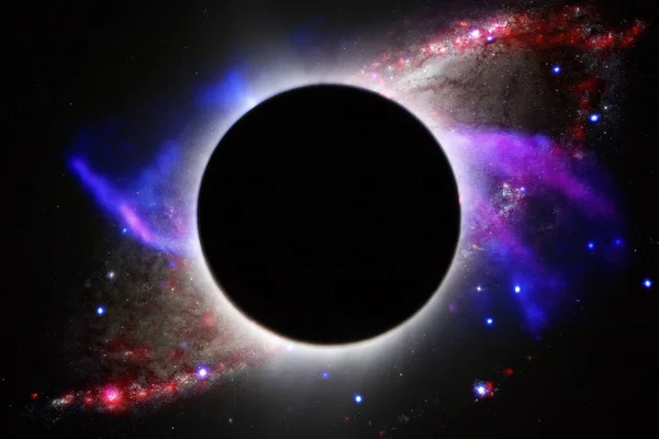 Eclipse solar total, vista desde el espacio, elementos de esta imagen amueblada por nasa b — Foto de Stock