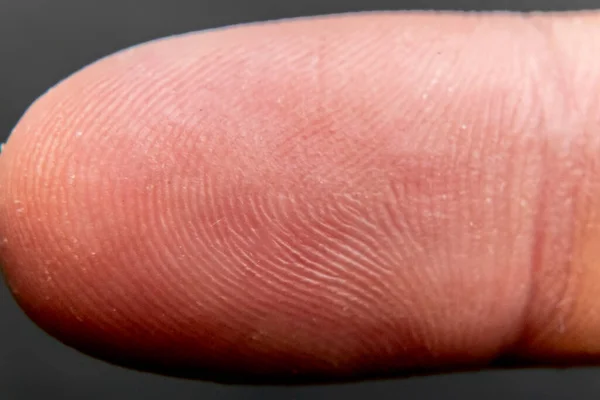 Close up macro foto van een vingerafdruk van een blanke man b — Stockfoto