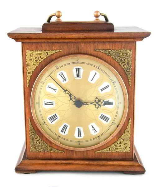 An old fashioned, wooden clock. — Stock Photo, Image